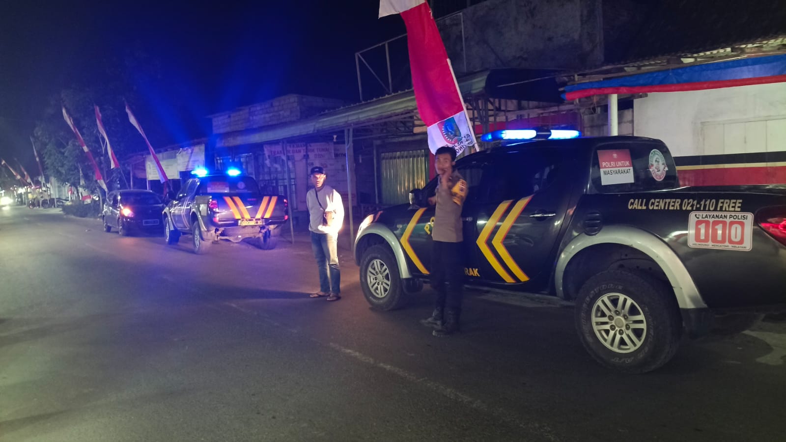 Patroli bersinggungan Polsek bandarkedungmulyo antisipasi rombongan konvoi  pesilat
