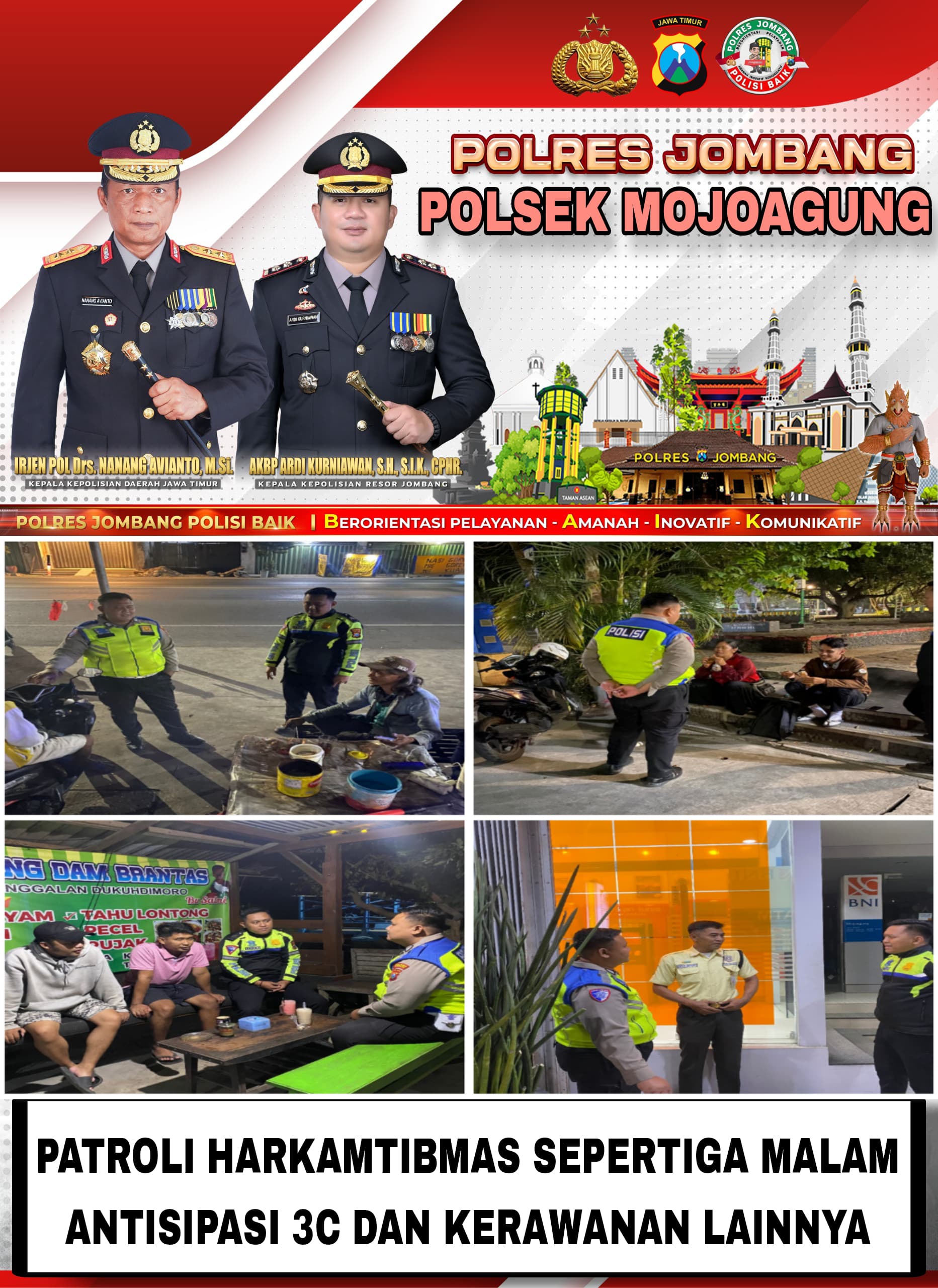 Patroli dialogis dengan warga masyarakat oleh Anggota Polsek Mojoagung
