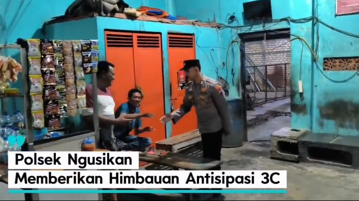 Datangi Warkop Polsek Ngusikan himbau waspada 3C