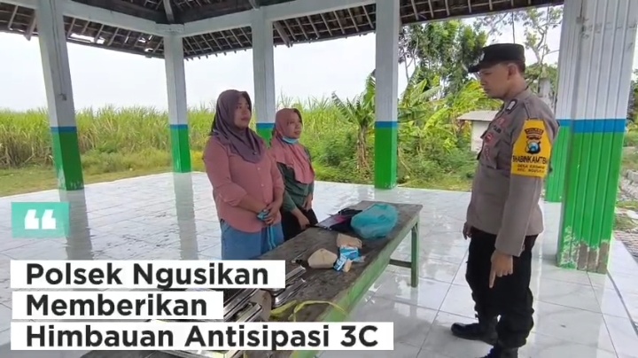 Antisipasi 3C Bhabinkamtibmas Polsek Ngusikan berikan himbauan sasar emak-emak